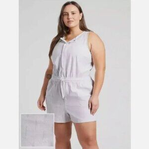 Athleta Farallon Printed Romper-Spliced Magic Veil Grey-Size 3X - NWT MSRP $98
